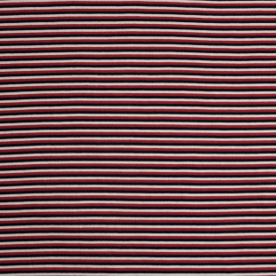 Dark Navy/Red/White Shadow Striped Cotton Knit