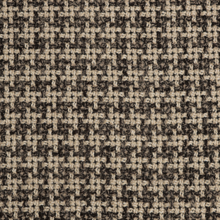 Natural/Black Checked Blended Wool Woven
