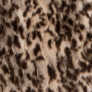 Tan/Brown Leopard Knitted Faux Fur