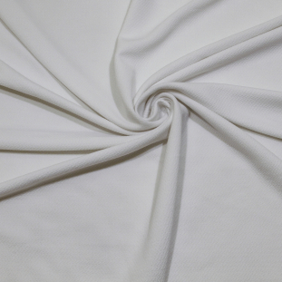 White Textural Stretch Polyester Knit