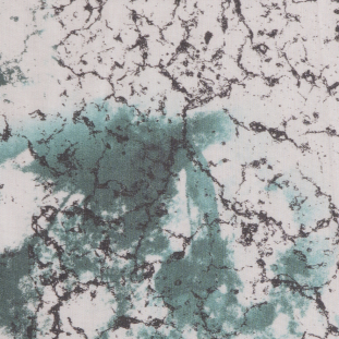 Dusty Turquoise/White Marble Rayon Print
