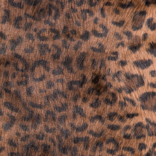 Toffee Brown/Black Leopard Printed Faux Fur/Leather