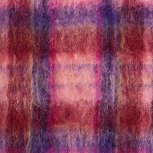 Pink/Purple/Red Plaid Mohair Woven