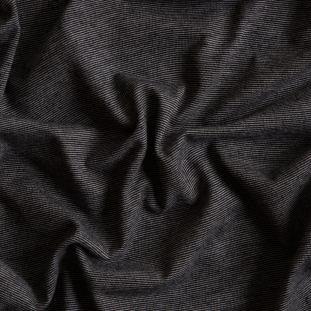 Black/White Hairline Striped Stretch Jersey Knit