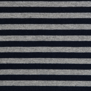 Heather Gray/Navy Striped Cotton Jersey