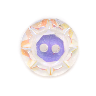 Iridescent/Crystal Glass Button - 22L/14mm