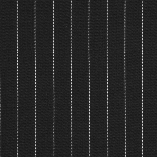 Ralph Lauren Black/White Pinstripe Stretch Wool Suiting