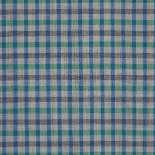 Green/Blue/Gray Gingham Cotton Shirting