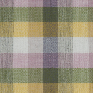 Pink/Green/Yellow/Gray Checkered Cotton Voile