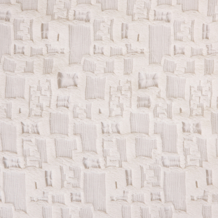 White Abstract Geometric Cotton-Poly Lace