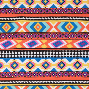 Orange/Blue Navajo Tribal Printed Rayon Woven