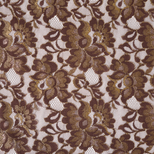Metallic Gold/Nutmeg Floral Polyester Lace