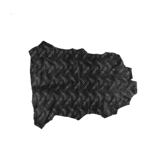 Small Black Abstract Perforated Lamb Leather