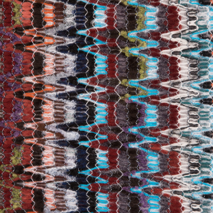 Italian Red/ Blue/Green Multicolor Soft Flamestitch Wool Knit