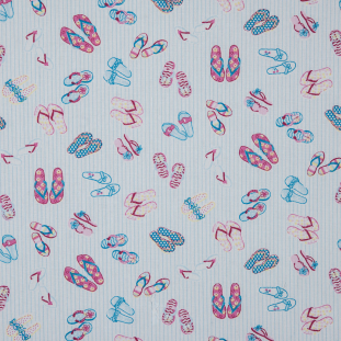 Blue/Pink Sandals Printed Cotton Poplin