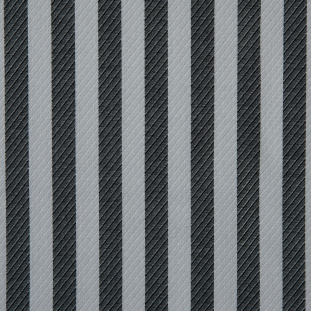 Black/White Striped Viscose Twill