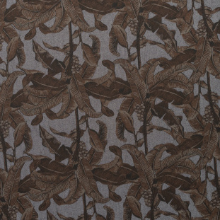 Cocoa Brown Tropically Printed Denim