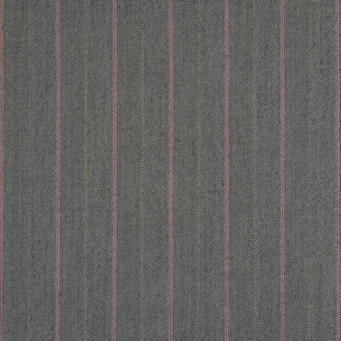 Gargoyle/Cashmere Rose Striped Herringbone Stretch Polyester Suiting