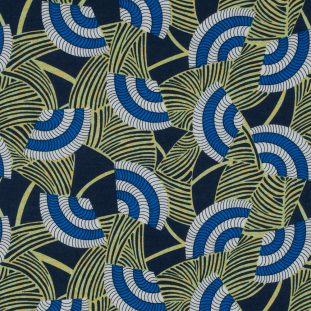 Green/Blue Abstract Printed Cotton Voile