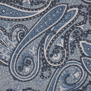 Allure Blue/Griffin Gray Paisley Printed Corduroy