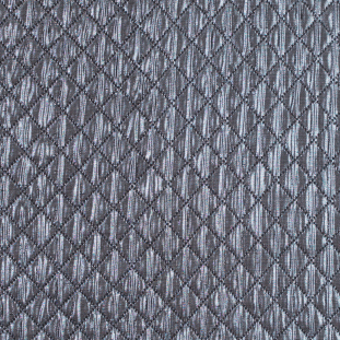 Metallic Silver and Black Quilted Brocade
