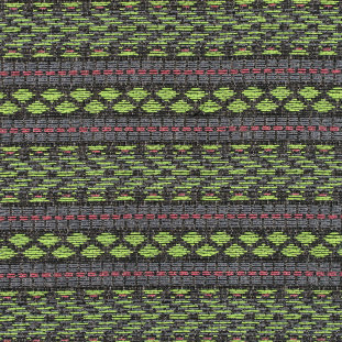 Fluorescent Green and Lady Pink Tribal Jacquard