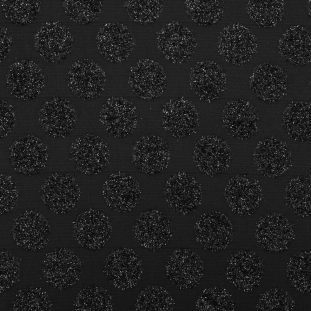 Metallic Phantom Black Polka Dot Polyester Brocade