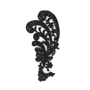 Black Embroidered Applique - Left Side - 7.5