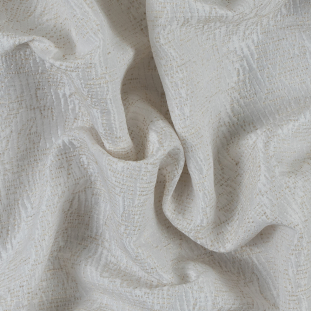 Metallic Blanc de Blanc/Seedpearl Abstract Cotton Polyester Brocade