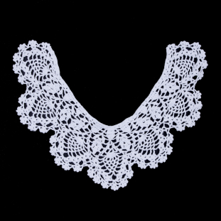 White Cotton Crochet Neck Applique - 8