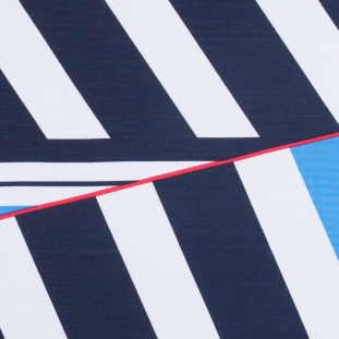Italian Navy/Blue/Red Geometric Ponte Knit Panels