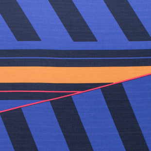 Italian Blue/Mustard/Black Geometric Ponte Knit Panels