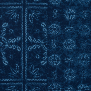 Ralph Lauren Denim Blue Tie Dye Printed Linen Woven
