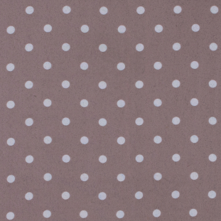 Taupe/White Polka Dotted Polyester Chiffon