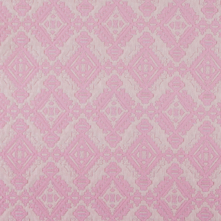 Ivory/Pink Geometric Brocade