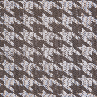 Brown/Ivory Houndstooth Cotton Twill