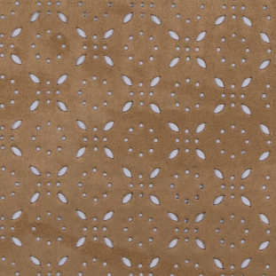 Italian Beige Perforated Faux Suede