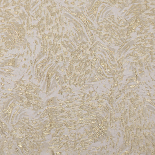 Metallic Gold and Ivory Abstract Brocade