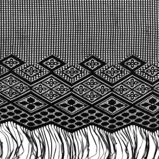 Black Geometric Fringe Panel