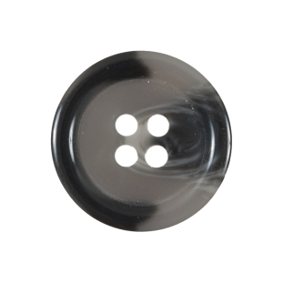 Charcoal Gray Rimmed Plastic Button - 40L/25mm