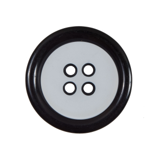Clear and Black 4-Hole Plastic Button - 44L/28mm