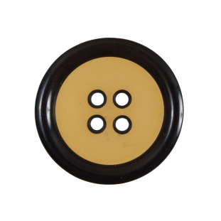 Blazing Orange and Black 4-Hole Plastic Button - 44L/28mm