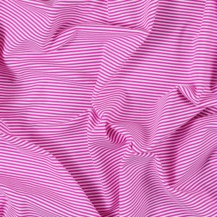 Pink and White Candy Striped Stretch Eclon Jersey