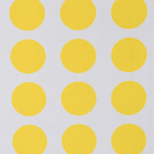 Vibrant Yellow and White Polka Dotted Polyester Jersey