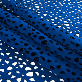 Mazarine Blue Laser-Cut Scuba Knit Neoprene
