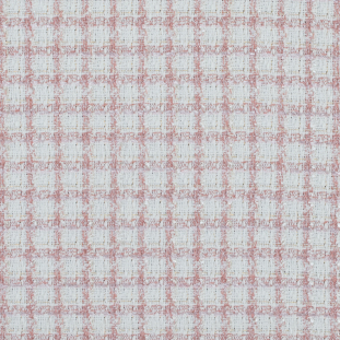Rose Tan and White Windowpane Checkered Tweed