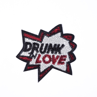 Sequin Drunk in Love Patch - 4 x 4