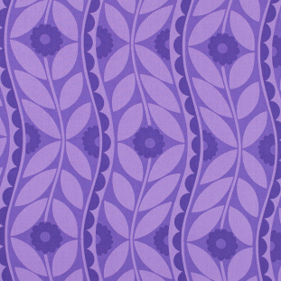 Purple Floral Printed Cotton Woven