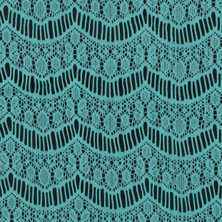 Spearmint Crochet Lace with Eyelash and All-over Scallop Design