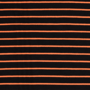 Black and Neon Orange Striped Hacci Baby Knit